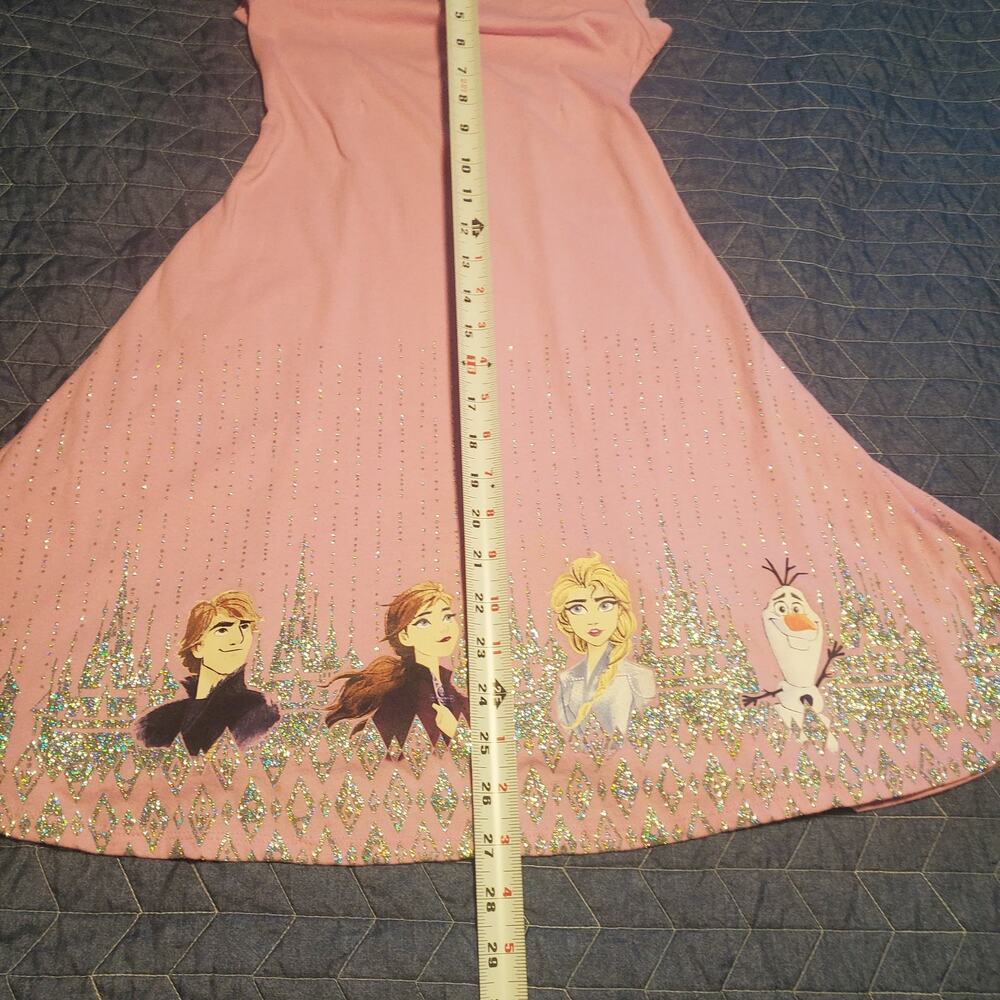 Disney Jumping Beans Limited Collection Size 7 Girls Frozen Pink Glitter Dress - Picture 7 of 8